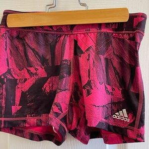 adidas techfit shorts. Marbled color- black and pink. Sz m